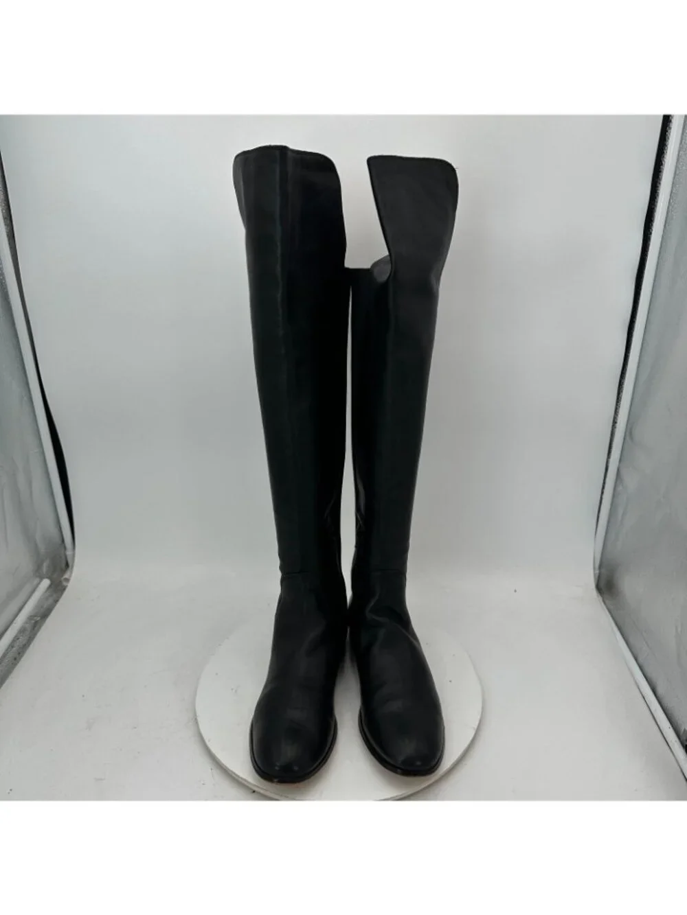 Corso Como Women Size 9M Black Leather Side Zip Over The Knee Riding Boot